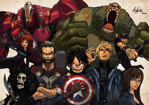 Crossover de animes, Mangá one piece, Ilustração de mangá