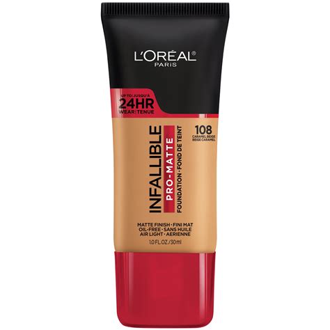 L'Oreal Paris Infallible Pro-Matte Blendable Foundation, Oil Free, 108 ...