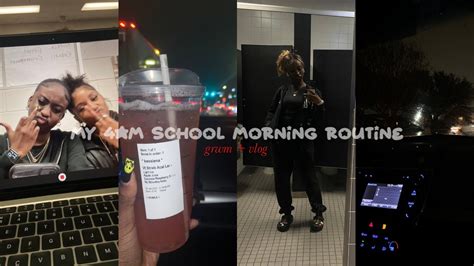 My 4am School Morning Routine Vlog — Grwm Outfit Starbucks And School