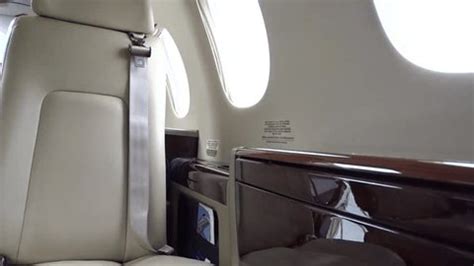 Corporate Jet Airplane Aircraft Inside Interior Stock Footage Video ...