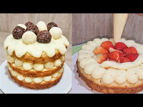 NAKED CAKE DE NINHO MORANGO receita do recheio massa dicas de estruturação YouTube