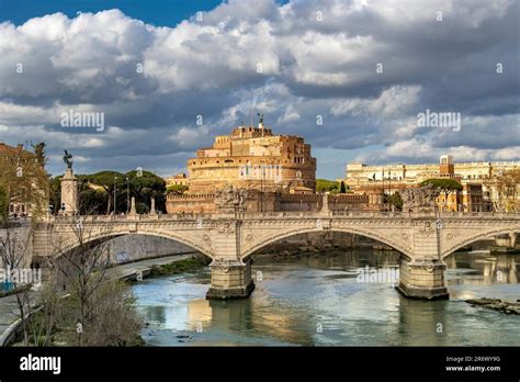 Ponte Vittorio Emanuele Ii Bridge Spanning The The River Tiber With