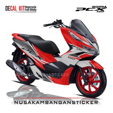 Stiker Pcx Merah Strip Putih Lazada Indonesia