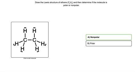 Draw The Lewis Structure Of Ethane CH And Then Chegg