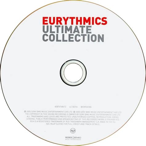 Carátula Cd De Eurythmics Ultimate Collection Portada