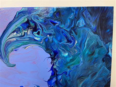 Twilight Wave Acrylic Pour Painting Original Fluid Art Dutch Pour Etsy