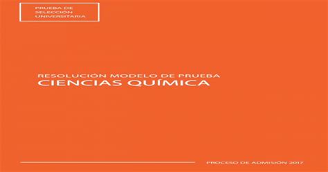 ResoluciÓn Modelo De Prueba Ciencias QuÍmica · Base De La Descripción