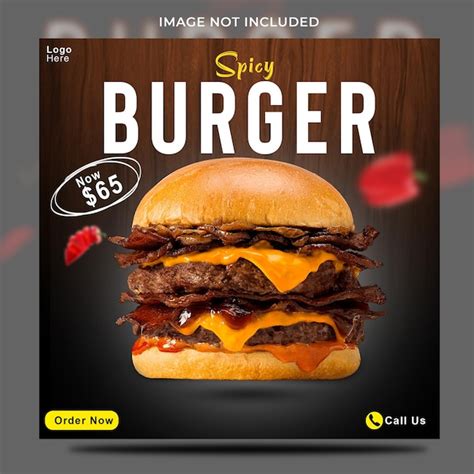 Premium Psd Delicious Burger And Food Menu Social Media Banner Template