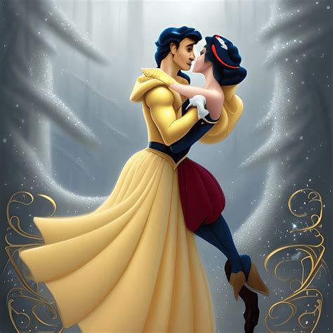 Disney Prince Charming Proposing to Snow White · Creative Fabrica