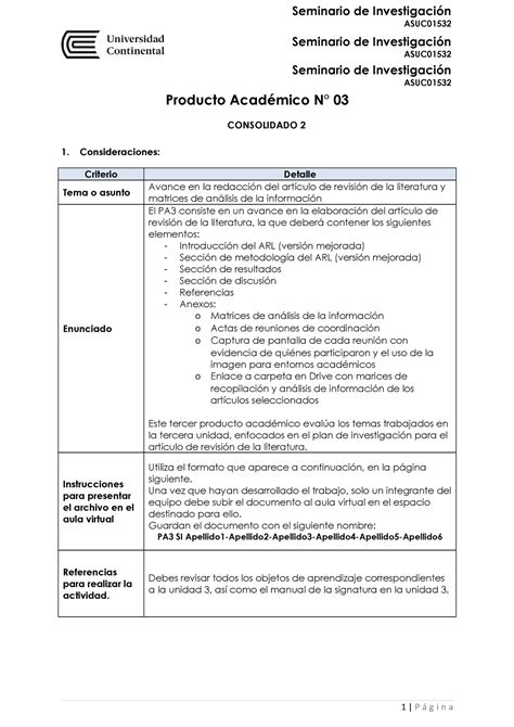 Pa Sem Investigacion Producto Acad Mico N Consolidado