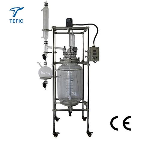 Jacketed Chemical Glass Reactor Vessel 100L Manufacturers and Suppliers ...