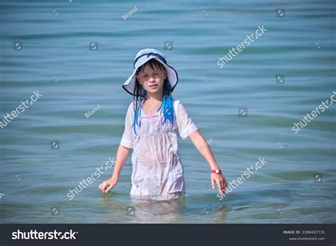 Child Girl Wet White Dress Big Stock Photo 2288437731 