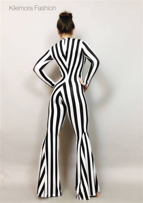 Beatlejuice Bellbottom Costume Beetlejuice Costume Catsuit Female