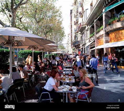 Barcelona Cafe Street Scene Spain Stock Photo Royalty Free Image