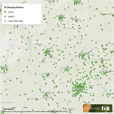Electric Vehicle Charging Stations in Tennessee