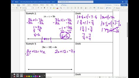 Solving Absolute Value Equations With Extraneous Solutions Youtube