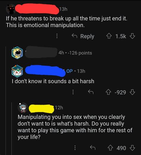 BF Says He Wants To Break Up If She Says No To Sex R DownvotedToOblivion