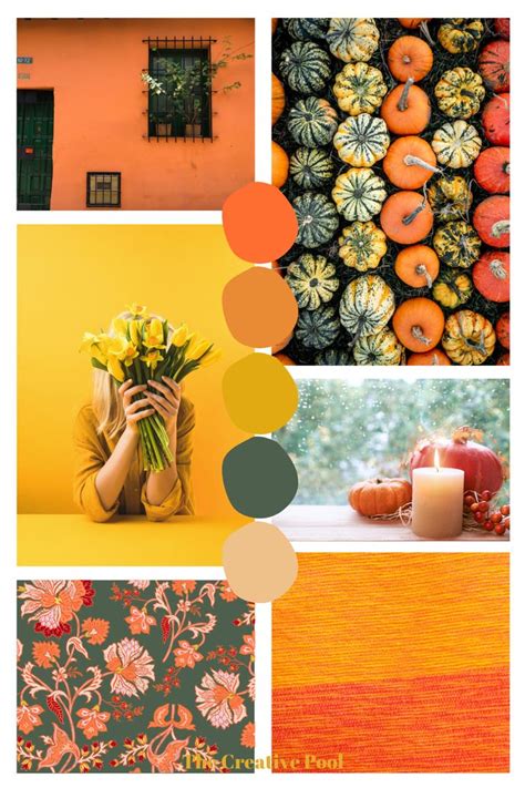 Fall Mood Board Inspiration Green Colour Palette Bright Color