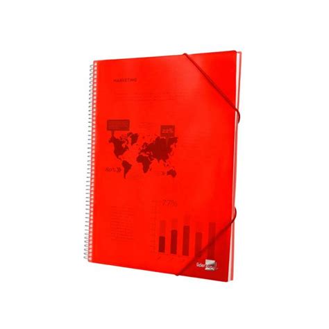 Carpeta Liderpapel Escaparate Roja Con Fundas Espiral