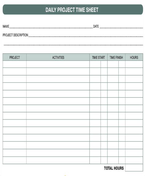 Daily Time Management Sheet Excel Templates