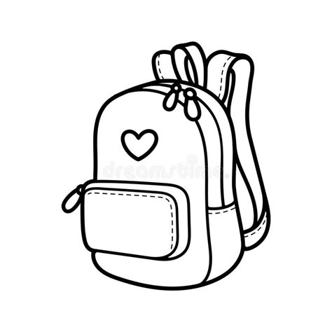 Cartoon Backpack Hand Drawn Doodle Illustration Back To School