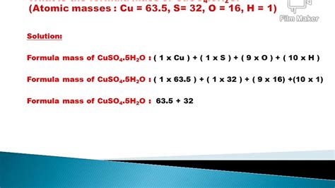 Formula Mass Of Cuso4 5h2o Copper Ii Sulfate Pentahydrate Youtube