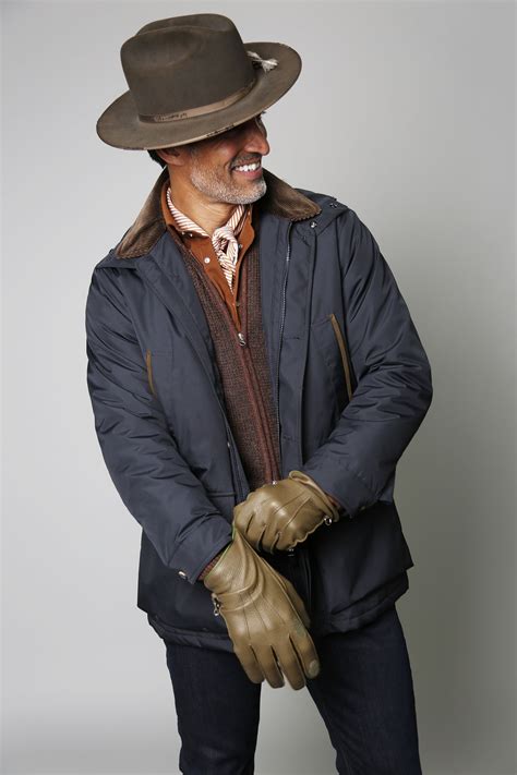 Ralph Coat in Blue/Brown Nylon Performance – Hadleigh's