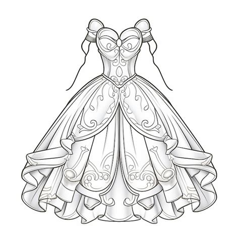 Premium AI Image | a drawing of a princess dress with a bow on the back ...