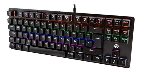 Ripley TECLADO MECANICO GAMER HP GK200 QWERTY HP BLUE ESPAÑOL NEGRO