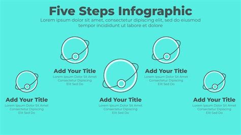 Modelo de apresentação de infográfico de negócios de design mínimo de 5