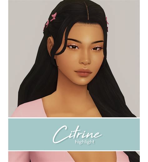 Citrine A Face Highlight Nesurii Sims Hair The Sims 4 Skin Sims