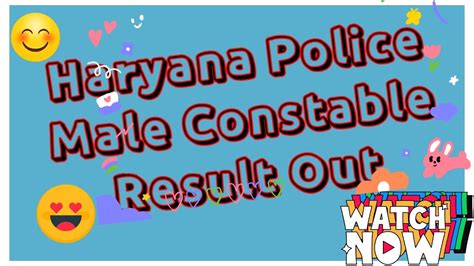 Haryanapoliceresult Haryanapolice Haryana Police Male Constable