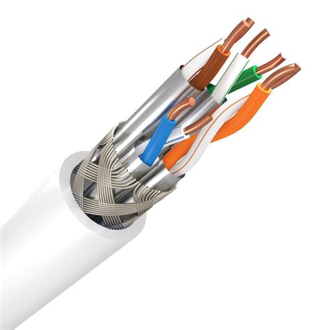 Syston Cable Technology 100 Ft White 22 AWG Solid Copper Cat8 S FTP