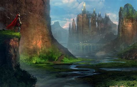 Wallpaper Landscape Bridge The City River Castle Rocks Valley