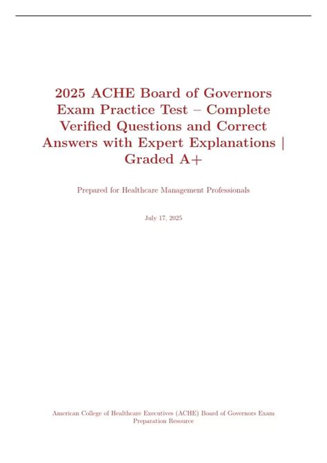 Ache Board Of Governors Exam