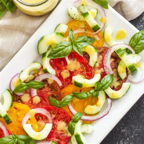 Heirloom Tomato Cucumber Salad With Peach Vinaigrette Recipe Runner