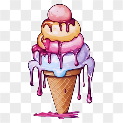 Download Delicious And Colorful Ice Cream Cone Cartoons Online