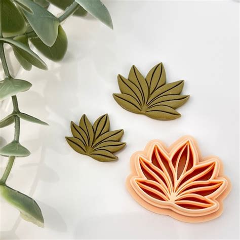 Embossing Tropical Leaf Polymer Clay Cutter Embossing Cutter Etsy