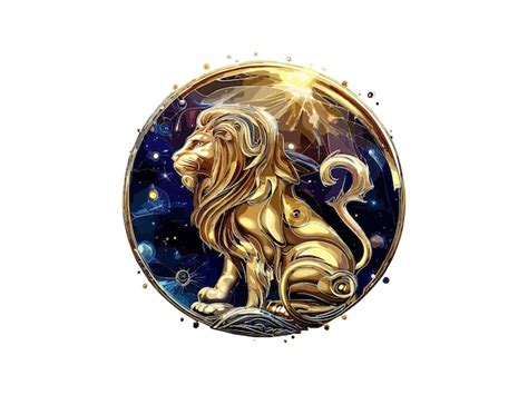 Premium Vector Leo Zodiac Sign Golden Cosmic Style Of Zodiac Leo In