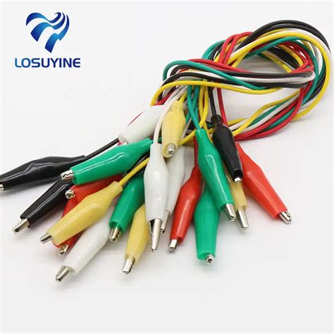 10pcs Line Length 45cm Crocodile Clip Number 28mm Double Ended Crocodile Clips Cable Alligator