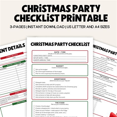 Christmas Party Checklist Printable Free Printable Templates