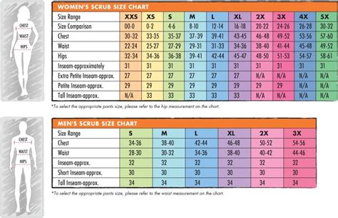 Scrub Size Chart Male