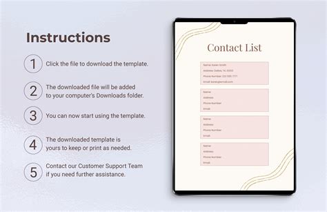 Contact List Template in Word - Download | Template.net