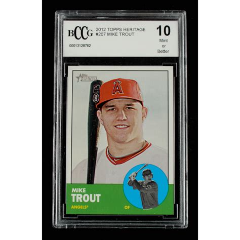 Mike Trout 2012 Topps Heritage 207 BCCG 10 Pristine Auction