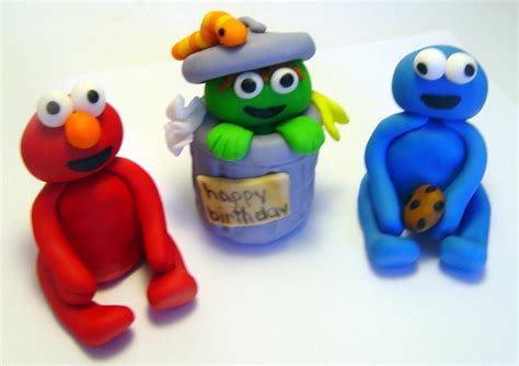 Fondant SESAME STREET Inspired Cake Toppers (set Of 3) on Luulla