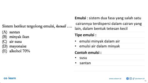 Sistem Berikut Tergolong Emulsi Kecuali A Santanb Minyak Ikan