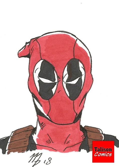 Deadpool Color Sketch Card By Talisoncomics On Deviantart