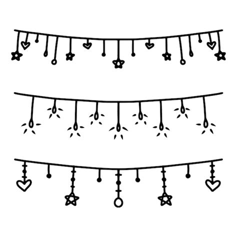 Premium Vector A Unique Set Of Handdrawn Garlands For The Holidays