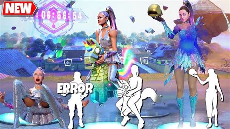 Fortnite Ariana Grande Skin The Rift Tour Doing All Built In Emotes