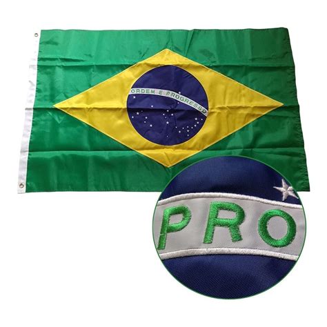 Bandeira Do Brasil Grande Dupla Face Panos Bordada X Shopee Brasil